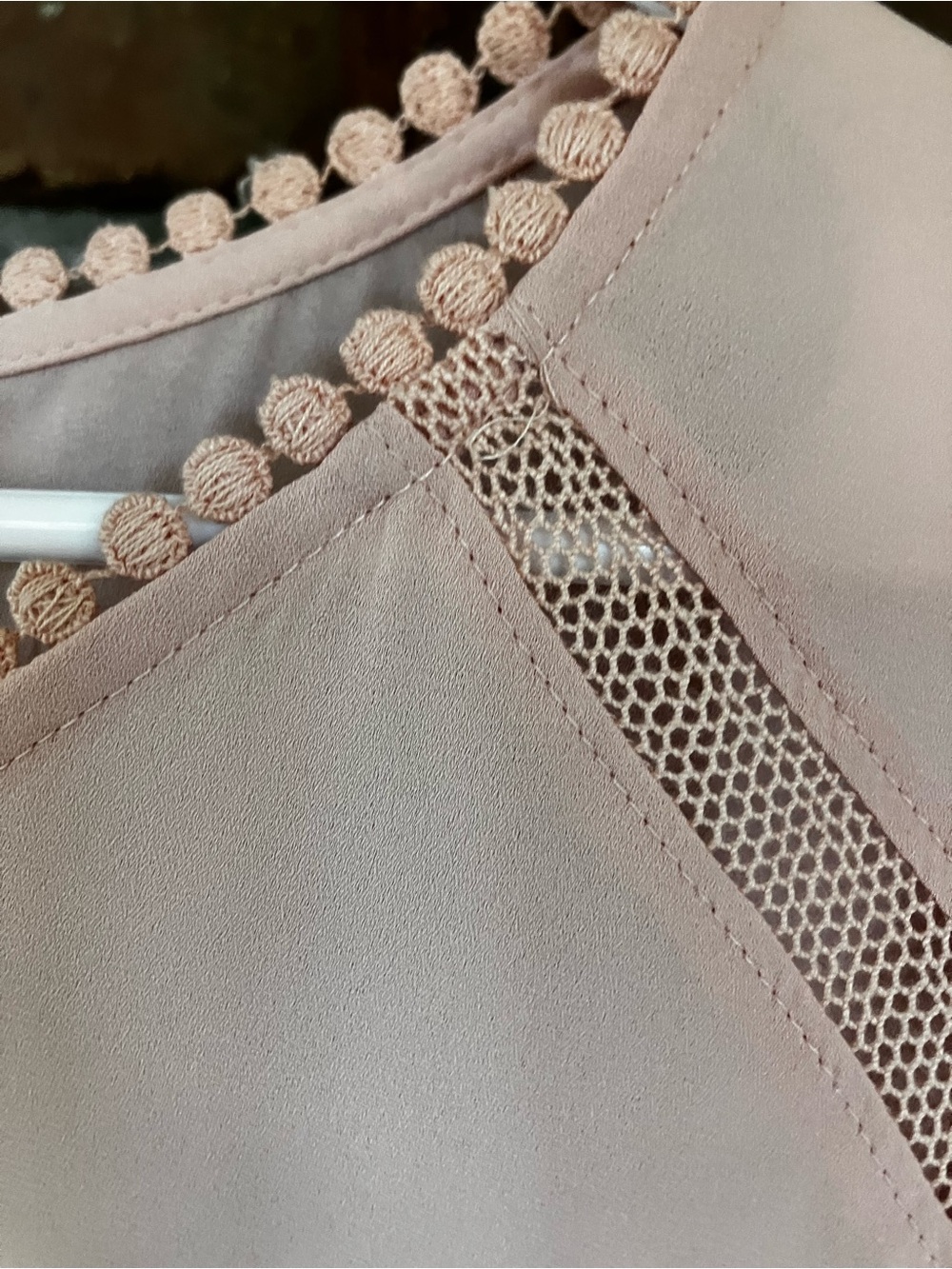 LC Lauren Conrad Blush Pink Lace Panel Blouse - Picture 5 of 10